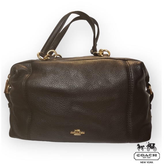 Coach original vintage bag; black pebble leather - Picture 1 of 11